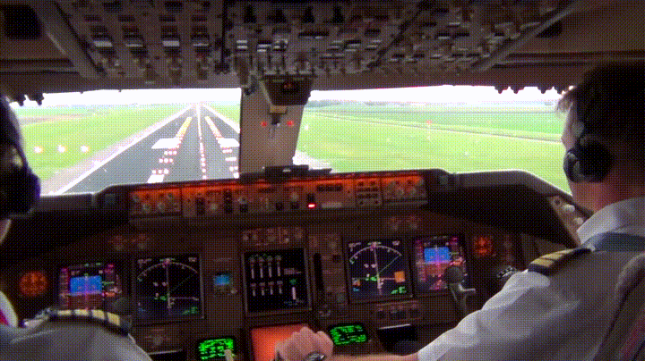 Illustration of a pilot in a cockpit